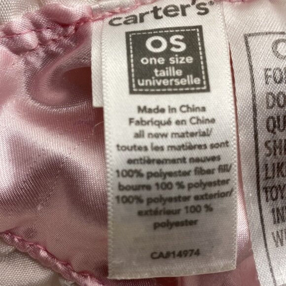 Carter’s Plush Pink Elephant Lovey Security Blanket Rattle Hearts - Picture 4 of 8